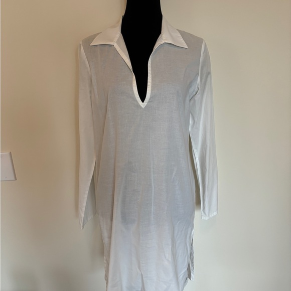 MOVING SALE - Carve Designs white cotton tunic bathing suit cover up size 8 - Picture 1 of 4